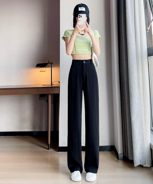aimoha（アイモハ）の「【Aimoha】ハイウエストストレートパンツ（その他パンツ・レディース・ホワイト/ブラック・X-SMALL/SMALL/MEDIUM/LARGE/X-LARGE）」の16枚目の写真