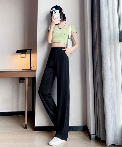 aimoha（アイモハ）の「【Aimoha】ハイウエストストレートパンツ（その他パンツ・レディース・ホワイト/ブラック・X-SMALL/SMALL/MEDIUM/LARGE/X-LARGE）」の17枚目の写真