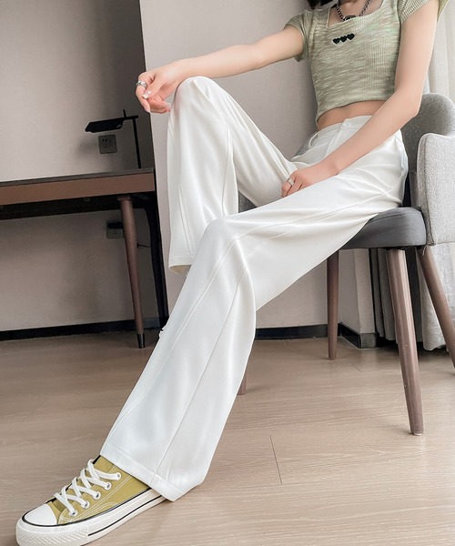 aimoha（アイモハ）の「【Aimoha】ハイウエストストレートパンツ（その他パンツ・レディース・ホワイト/ブラック・X-SMALL/SMALL/MEDIUM/LARGE/X-LARGE）」の5枚目の写真