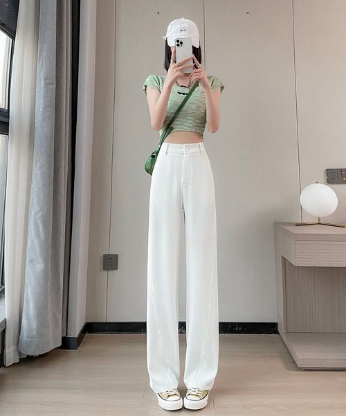 aimoha（アイモハ）の「【Aimoha】ハイウエストストレートパンツ（その他パンツ・レディース・ホワイト/ブラック・X-SMALL/SMALL/MEDIUM/LARGE/X-LARGE）」の8枚目の写真