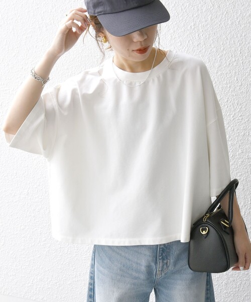 SHIPS any:〈洗濯機可能〉インレイ ハーフスリーブ ショートTEE（T