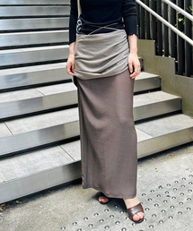 【VERSO/ヴェルソ】Double-Layered Shirring Skirt