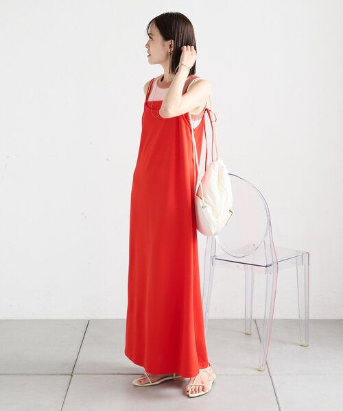 mystic（ミスティック）の「【サイズ展開あり】レイヤードキャミワンピース（ワンピース・レディース・レッド/オフホワイト/ブラック・1/2）」の3枚目の写真