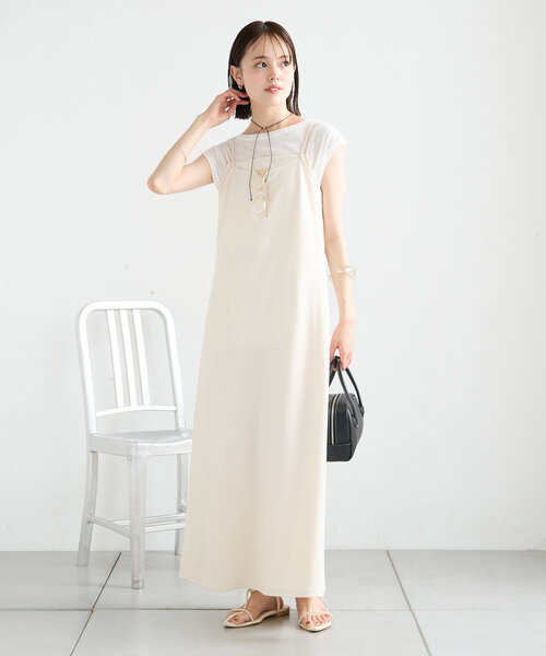 mystic（ミスティック）の「【サイズ展開あり】レイヤードキャミワンピース（ワンピース・レディース・レッド/オフホワイト/ブラック・1/2）」の4枚目の写真