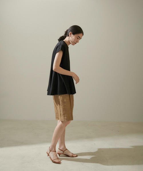 SALON adam et rope'(サロン アダム エ ロペ)の「【WEB限定】フレンチスリーブペプラムTシャツ(Tシャツ/カットソー・レディース・ブラウン/オフホワイト/ブラック・FREE)」の16枚目の写真