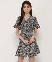 カシュクールフリルミニワンピース