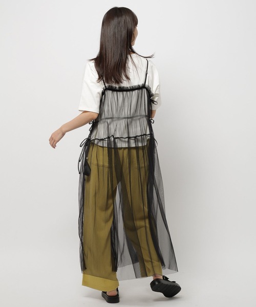 niko and...(ニコアンド)の「チュールサイドリボンワンピース(ワンピース・レディース・オフホワイト/ブラック・FREE)」の7枚目の写真