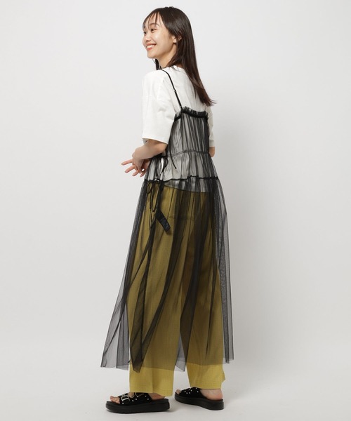 niko and...(ニコアンド)の「チュールサイドリボンワンピース(ワンピース・レディース・オフホワイト/ブラック・FREE)」の6枚目の写真