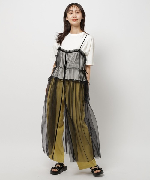 niko and...(ニコアンド)の「チュールサイドリボンワンピース(ワンピース・レディース・オフホワイト/ブラック・FREE)」の5枚目の写真