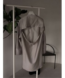 band collar sheer shirt