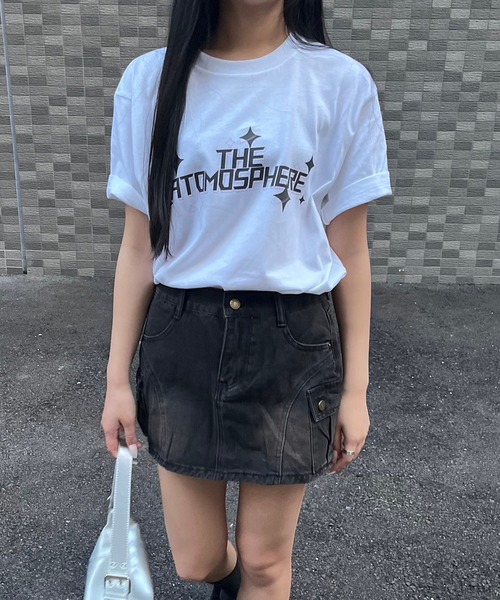 fiere(フィエール)の「フォント半袖Tシャツ(Tシャツ/カットソー・レディース・ホワイト・M/L)」の1枚目の写真