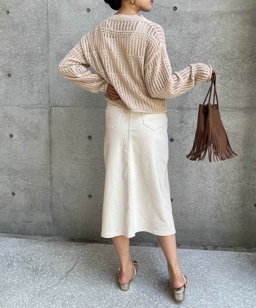 ketty cherie（ケティシェリー）の「チェックシアーニットトップス≪手洗い可能≫（ニット/セーター・レディース・ブラック/ベージュ・M）」の11枚目の写真