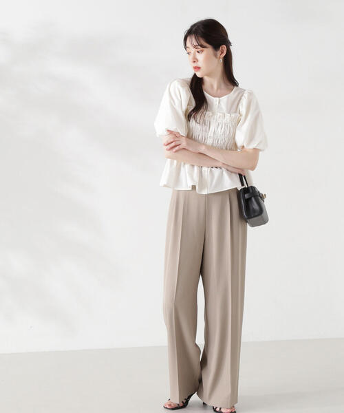 PROPORTION BODY DRESSING（プロポーションボディドレッシング）の「ギャザーペプラムブラウス / 1214210504（シャツ/ブラウス・レディース・ブルー/ピンク/ホワイト系その他・FREE）」の8枚目の写真