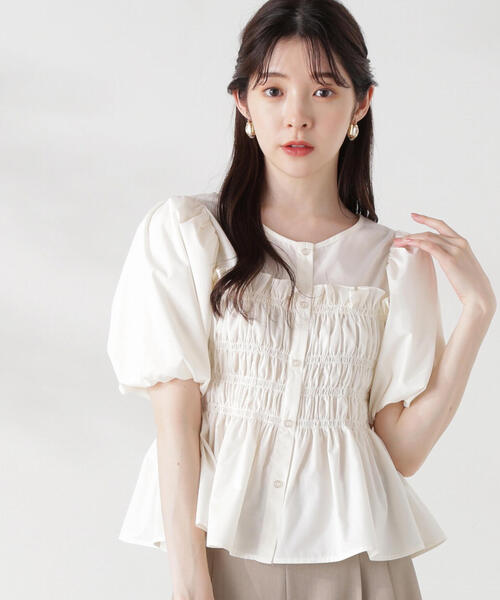 PROPORTION BODY DRESSING（プロポーションボディドレッシング）の「ギャザーペプラムブラウス / 1214210504（シャツ/ブラウス・レディース・ブルー/ピンク/ホワイト系その他・FREE）」の7枚目の写真