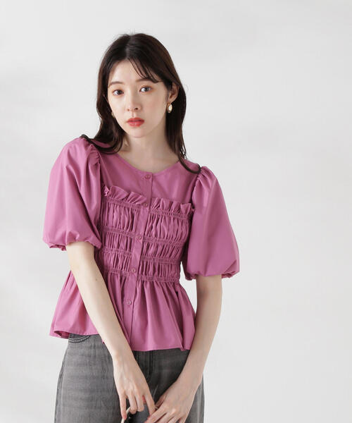 PROPORTION BODY DRESSING（プロポーションボディドレッシング）の「ギャザーペプラムブラウス / 1214210504（シャツ/ブラウス・レディース・ブルー/ピンク/ホワイト系その他・FREE）」の19枚目の写真