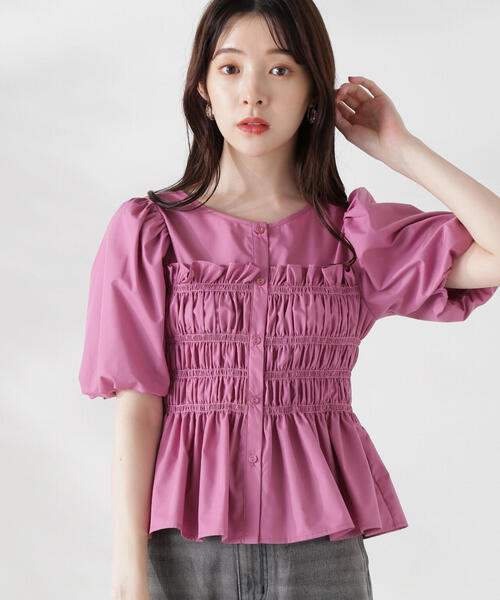 PROPORTION BODY DRESSING（プロポーションボディドレッシング）の「ギャザーペプラムブラウス / 1214210504（シャツ/ブラウス・レディース・ブルー/ピンク/ホワイト系その他・FREE）」の18枚目の写真