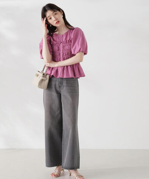 PROPORTION BODY DRESSING（プロポーションボディドレッシング）の「ギャザーペプラムブラウス / 1214210504（シャツ/ブラウス・レディース・ブルー/ピンク/ホワイト系その他・FREE）」の17枚目の写真