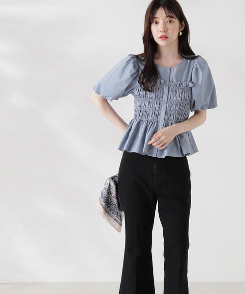 PROPORTION BODY DRESSING（プロポーションボディドレッシング）の「ギャザーペプラムブラウス / 1214210504（シャツ/ブラウス・レディース・ブルー/ピンク/ホワイト系その他・FREE）」の13枚目の写真