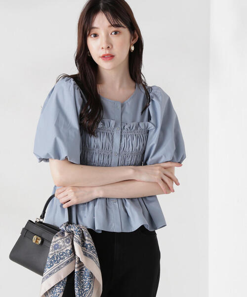 PROPORTION BODY DRESSING（プロポーションボディドレッシング）の「ギャザーペプラムブラウス / 1214210504（シャツ/ブラウス・レディース・ブルー/ピンク/ホワイト系その他・FREE）」の11枚目の写真