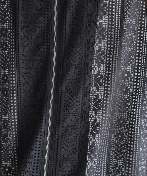 RAGEBLUE（レイジブルー）の「透かし柄レースジップシャツ（シャツ/ブラウス・メンズ・ブラック/ホワイト・MEDIUM/LARGE）」の21枚目の写真