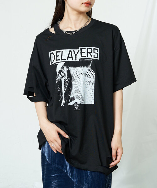 RAY CASSIN(レイカズン)の「ダメージプリントルーズTシャツ(Tシャツ/カットソー・レディース・アイボリー/ブラック/チャコールグレー・FREE)」の11枚目の写真