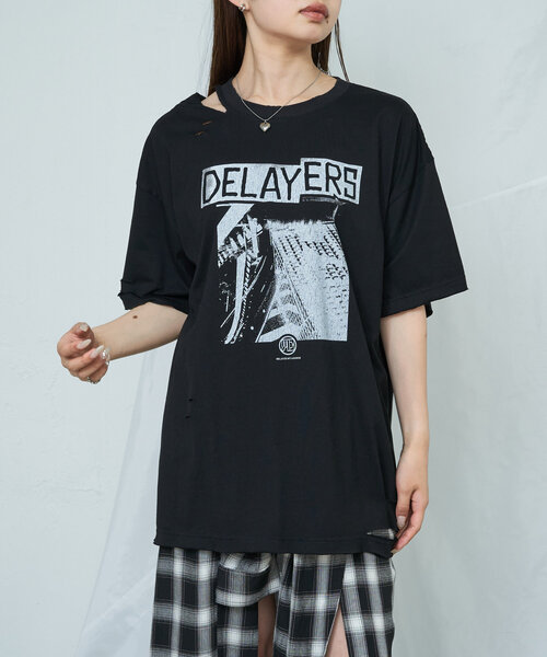 RAY CASSIN(レイカズン)の「ダメージプリントルーズTシャツ(Tシャツ/カットソー・レディース・アイボリー/ブラック/チャコールグレー・FREE)」の15枚目の写真