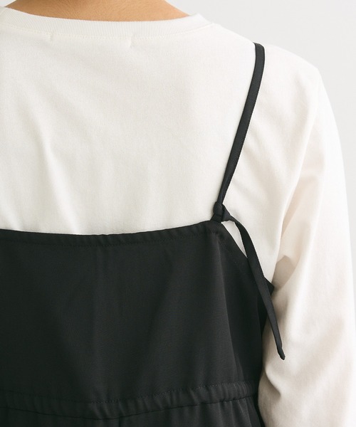 Green　Parks（グリーンパークス）の「ウエストリボンサロペット（サロペット/オーバーオール・レディース・グレー/ブラック・FREE）」の10枚目の写真