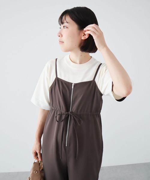 Green　Parks（グリーンパークス）の「ウエストリボンサロペット（サロペット/オーバーオール・レディース・グレー/ブラック・FREE）」の14枚目の写真