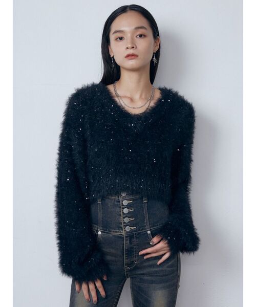 さぁー♡ 様13200円新品♡シャギーニット♡スコットクラブ購入 ラディエイト CLEL】Loose Floral Jacquard Shaggy Knit/ルーズ花柄ジャガード