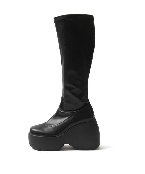 WEGO(ウィゴー)の「WEGO/厚底ウェッジソールロングブーツ(ブーツ・レディース・ブラック・MEDIUM/LARGE)」の10枚目の写真