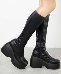WEGO | WEGO/【24年秋冬新作】厚底ウェッジソールロングブーツ(ブーツ)