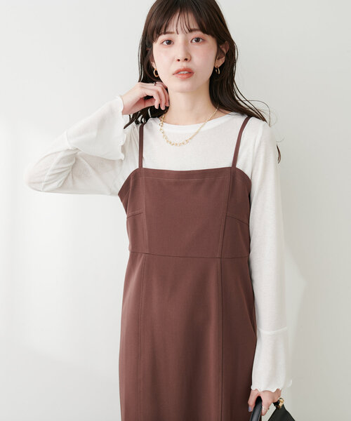 セール】ざらざらシアー天竺2wayトップス（Tシャツ/カットソー