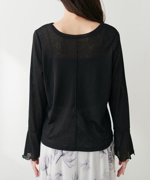 natural couture(ナチュラルクチュール)の「ざらざらシアー天竺2wayトップス(Tシャツ/カットソー・レディース・ボルドー/ライトグレー/ブラック/オフホワイト・FREE)」の9枚目の写真