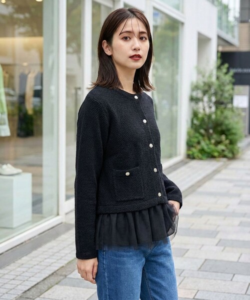 ANY SIS(エニィスィス)の「【2SET】チュールインナー ツイン(アンサンブル・レディース・アイボリー系/ブラック系/ワイン系・2)」の2枚目の写真