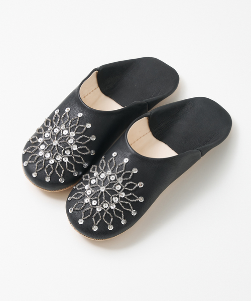 collex(コレックス)の「ビーズバブーシュ(ルームシューズ/スリッパ・レディース・グレー/グレイッシュブルー/ブラック・フリー)」の10枚目の写真