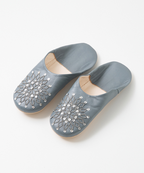 collex(コレックス)の「ビーズバブーシュ(ルームシューズ/スリッパ・レディース・グレー/グレイッシュブルー/ブラック・フリー)」の12枚目の写真