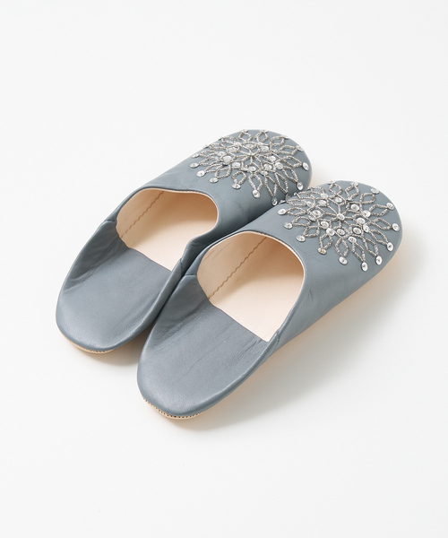 collex(コレックス)の「ビーズバブーシュ(ルームシューズ/スリッパ・レディース・グレー/グレイッシュブルー/ブラック・フリー)」の13枚目の写真