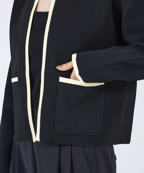 qualite scape（カリテ スケープ）の「ミラノリブカーディガン（ニット/セーター・レディース・ブラック/オフホワイト・フリー）」の12枚目の写真