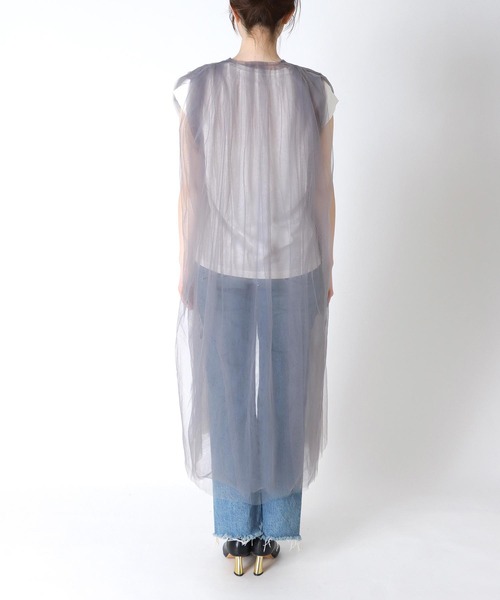 Three Four Time(スリーフォータイム)の「チュールロングジレ(カーディガン/ボレロ・レディース・グレー/アイボリー/ブラック・FREE)」の20枚目の写真