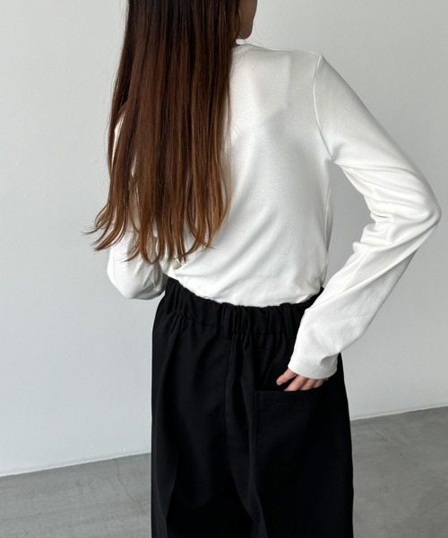 CANAL JEAN（キャナルジーン）の「El mar　コットンストレッチロングTシャツ（Tシャツ/カットソー・レディース・アイボリー/ライトグレー/チャコールグレー/ブラック/ネイビー・ONE SIZE）」の8枚目の写真