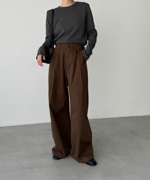 CANAL JEAN（キャナルジーン）の「El mar　コットンストレッチロングTシャツ（Tシャツ/カットソー・レディース・アイボリー/ライトグレー/チャコールグレー/ブラック/ネイビー・ONE SIZE）」の7枚目の写真