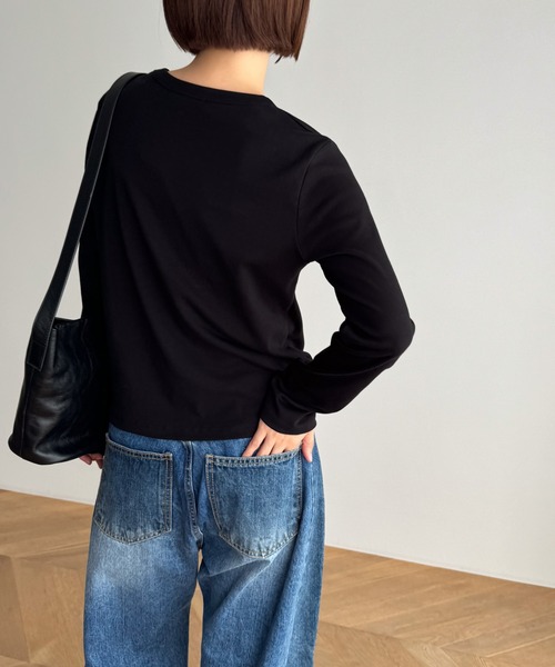 「CANAL JEAN」 「El mar」長袖シャツ ONE SIZE ネイビー レディース CANAL JEAN tシャツ El mar コットンストレッチロングTシャツ