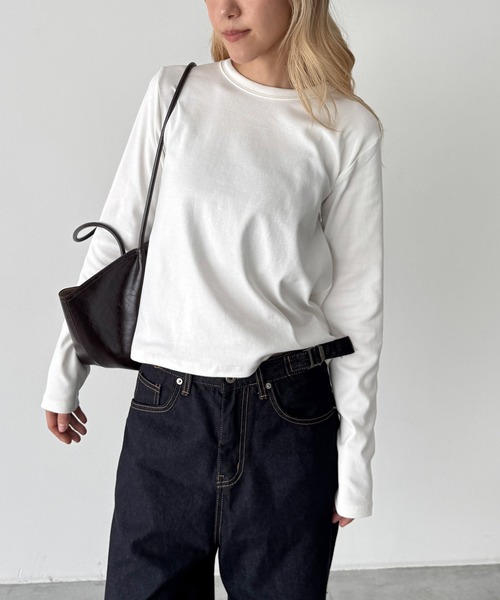 CANAL JEAN(キャナルジーン)の「El mar コットンストレッチロングTシャツ(Tシャツ/カットソー・レディース・アイボリー/ライトグレー/チャコールグレー/ブラック/ネイビー/ヘザーグレー・ONE SIZE)」の16枚目の写真