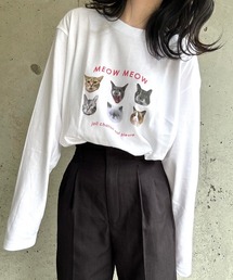 CATプリントロングTシャツ