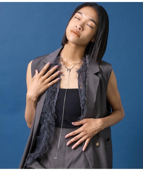 Settimissimo（セッティミッシモ）の「金属アレルギー対応ステンレスMIXチェーンロングラリエットネックレス（ネックレス・レディース・シルバー/ゴールド・FREE）」の5枚目の写真