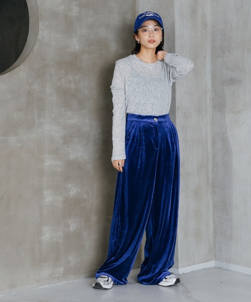 LIENCOEUR(リアンクール)の「ベロアストレートパンツ(その他パンツ・レディース・ベージュ/ブラック/ブルー・FREE)」の19枚目の写真