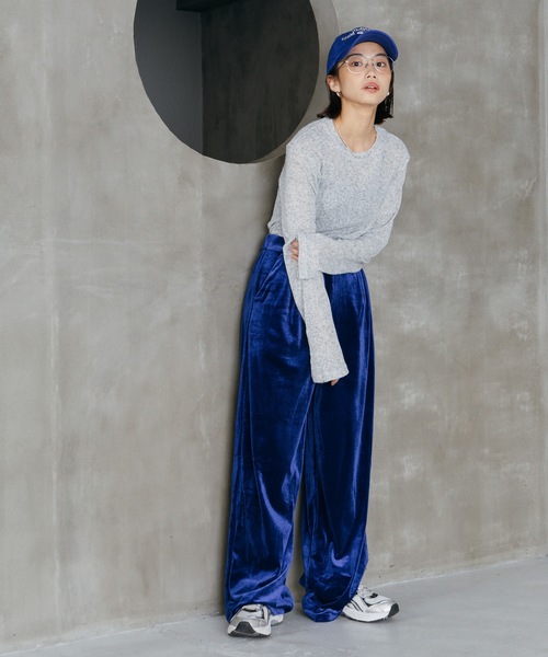 LIENCOEUR(リアンクール)の「ベロアストレートパンツ(その他パンツ・レディース・ベージュ/ブラック/ブルー・FREE)」の14枚目の写真