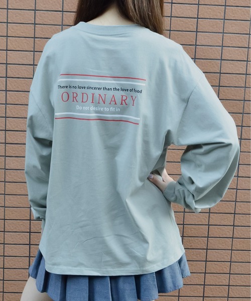 spiritoso(スピリトーゾ)の「ORDINARYプリントロンT(Tシャツ/カットソー・レディース・ネイビー/オフホワイト/オリーブ/サックスブルー・FREE)」の2枚目の写真