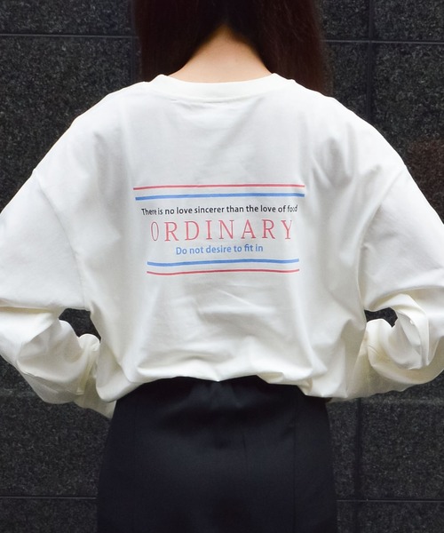 spiritoso(スピリトーゾ)の「ORDINARYプリントロンT(Tシャツ/カットソー・レディース・ネイビー/オフホワイト/オリーブ/サックスブルー・FREE)」の9枚目の写真