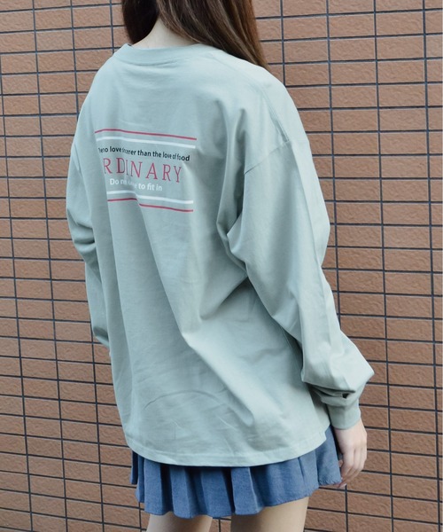 spiritoso(スピリトーゾ)の「ORDINARYプリントロンT(Tシャツ/カットソー・レディース・ネイビー/オフホワイト/オリーブ/サックスブルー・FREE)」の12枚目の写真